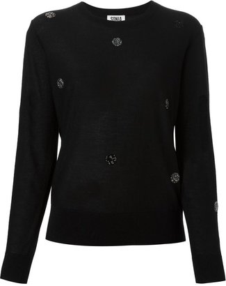 Sonia Rykiel SONIA BY embellished dotted sweater