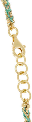 Carolina Bucci Lucky 18-karat gold, silk and sapphire necklace