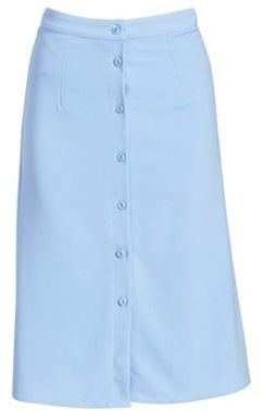 Alice & You Blue button detail midi skirt