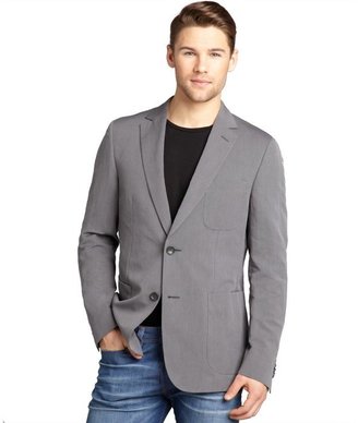 Z Zegna 2264 Z Zegna grey cotton-linen blend two button suit jacket