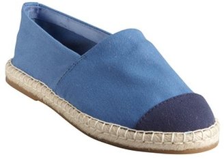 Pour La Victoire cornflower and navy canvas and jute 'Balley' slip-on shoes