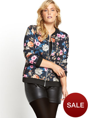 So Fabulous! So Fabulous Quilted Floral Print Bomber Jacket