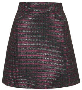 Topshop Womens **Boucle A-Line Skirt by Annie Greenabelle - Red