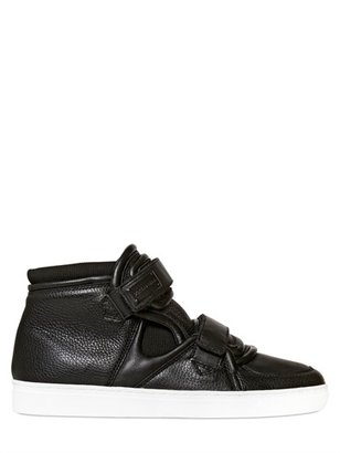 Dolce & Gabbana Grained Leather High Top Sneakers