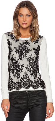 Central Park West Vinegar Hill Lace Overlay Sweater