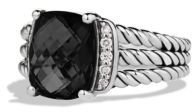 David Yurman Petite Wheaton Ring with Black Onyx and Diamonds