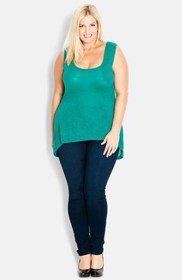 City Chic Scoop Neck High/Low Tank (Plus Size)