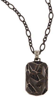 John Hardy Men's Classic Chain Lava Dog Tag Chain Necklace, Silver