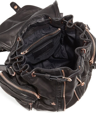 Alexander Wang Mini Marti Leather Backpack, Black/Rose Gold