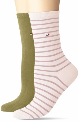 Tommy Hilfiger Women's Th Small Stripe 2p Calf Socks