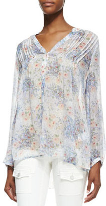 Joie Martine C Floral-Print Long-Sleeve Blouse