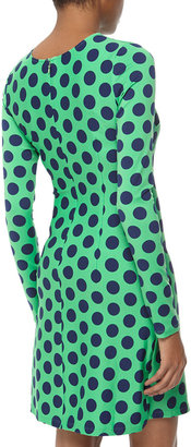 Julie Brown Morgan Polka-Dot Jersey Dress, Green/Navy