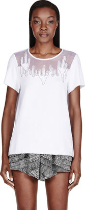 Diesel White Silver Beaded T-Cere T-Shirt