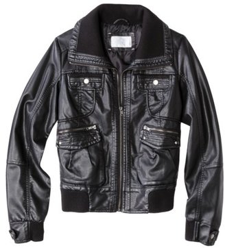 Xhilaration Knit Trim Bomber Faux Leather Jacket -Assorted Colors