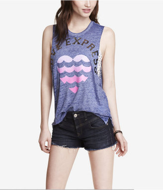 Express Burnout Graphic Muscle Tank - Love Wave