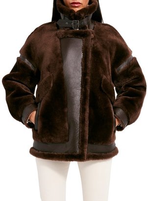 Dawn Levy Sean Biker Jacket with Soft Shearling and Leather Accents