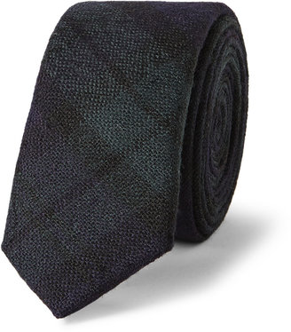 Lanvin Black Watch Check Wool-Blend Tie