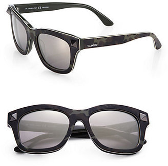 Valentino 53MM V656SCM Rockstud Plastic Camouflage Wayfarer Sunglasses
