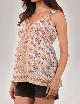 A Pea in the Pod Sleeveless Lace Trim Maternity Shirt
