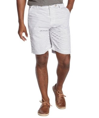 JACHS grey and white cotton striped classic shorts