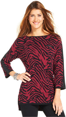 Style&Co. Jacquard Faux-Snakeskin Pullover