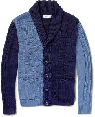 Ovadia & Sons Patterned Knitted-Cotton Shawl-Collar Cardigan