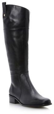Dune Black side pull up tab leather riding boot
