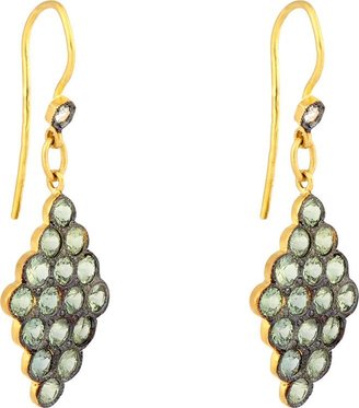 Cathy Waterman Scalloped Drop Earrings-Colorless