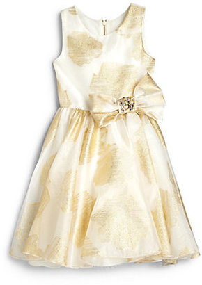 Girl's Gold Roses Party Dress