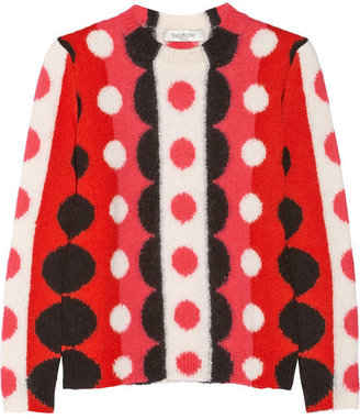 Valentino Circle-intarsia wool sweater