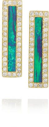Jennifer Meyer 18-karat gold, opal and diamond earrings