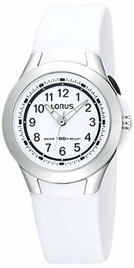 Lorus R2309FX9 Children's Sports Rubber Strap Watch, White