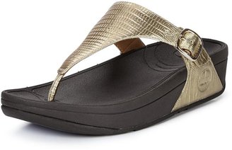 FitFlop The Skinny Leather Croc Bronze Flip Flops