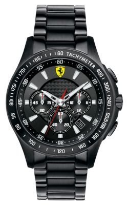 Ferrari Men's Scuderia Chronograph Black Watch with Bracelet