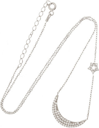 Susan Hanover Moon and Star silver crystal necklace