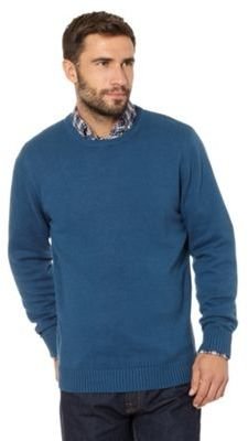 Maine New England Big and tall turquoise crew neck jumper