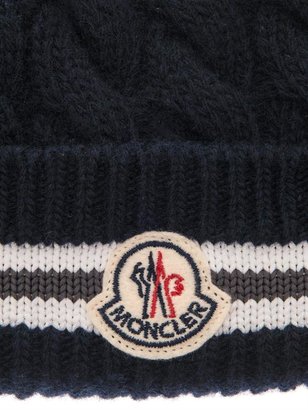 Moncler Cable-knit wool-blend beanie