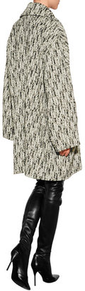 Rochas Wool Blend Oversized Coat in Black and White