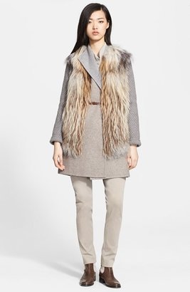Fabiana Filippi Belted Wool Blend & Knit Coat