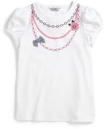 Hartstrings Toddler's & Little Girl's Embroidered Necklace Tee