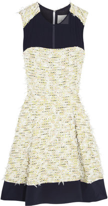3.1 Phillip Lim Chiffon-paneled textured-tweed dress