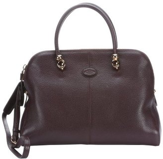 Tod's purple grained calfskin convertible tote bag