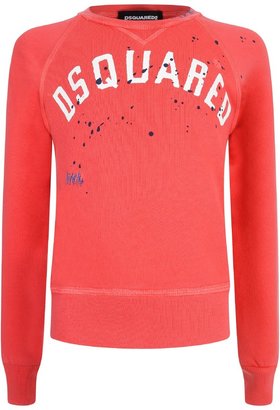 Dsquared\u00b2 Boys Red Ink Stained Sweater