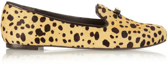 Tory Burch Chandra leopard-print calf hair slippers