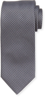 HUGO BOSS Mini Diagonal Check Silk Tie, Grey/Black