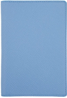 Smythson Light Blue Panama Passport Cover