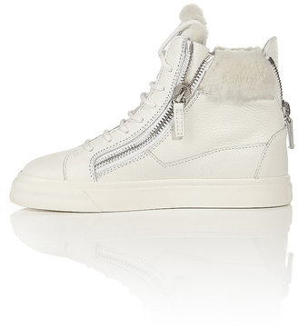 Giuseppe Zanotti Leather High-Top Sneakers with Shearling