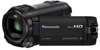 Panasonic HC-W850 black camcorder 1080P FHD, 12.76mp, 20x zoom, 3" LCD, Wi-Fi, SD/SDHC/SDXC