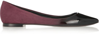 Theyskens' Theory Degradé suede and patent-leather ballet flats
