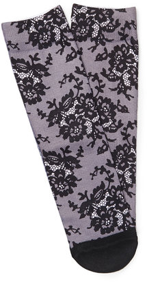 Forever 21 Lace Print Crew Socks